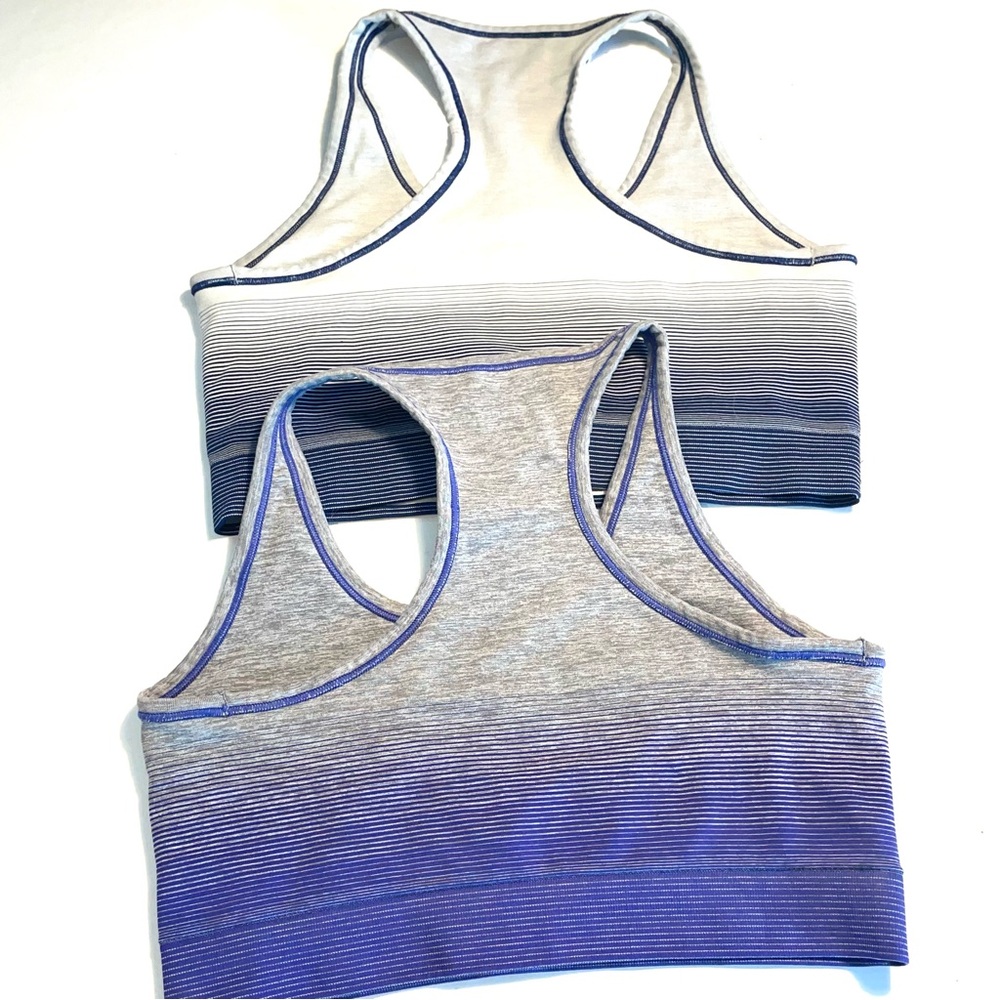 2 Yummie Purple ombré and blue ombré Racerback Sports Bra with Stretchy Fabric - Picture 4 of 9